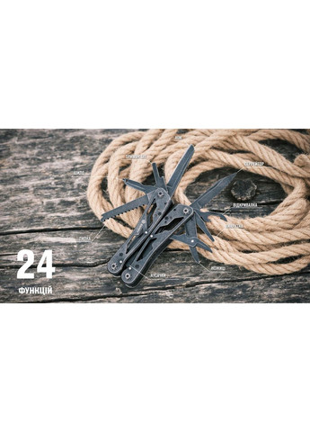 Мультитул G202-BS чорний, 24 функції сталь 440C Ganzo (373033879)