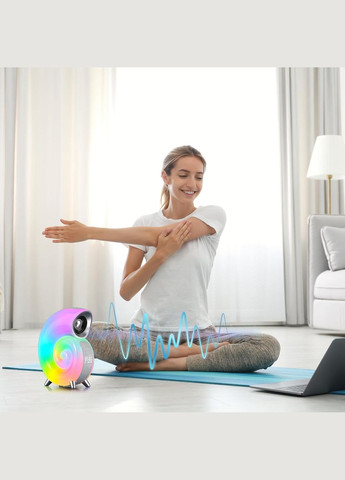 Портативна колонка нічник 4 в 1 Conch Music Light з годинником,RGB підсвідка, будильником Unbranded (314477865)