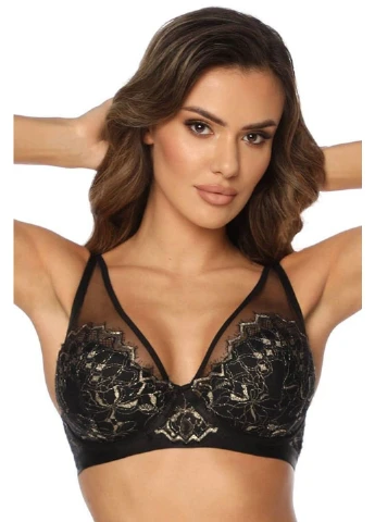 Чорний бюстгальтер із знімним push up shimmer pu-1035 Kinga