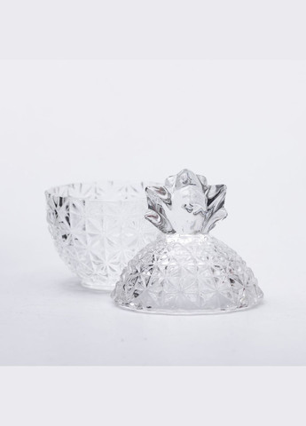 Конфетница с крышкой Ø9 см ваза конфетница стеклянная прозрачная ананас HP-4-112 Yiwu (329375899)