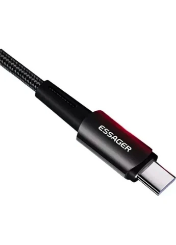 Кабель Type-C 6A USB зарядный и для передачи данных Полностью совместимый кабель 2м Черный (EXCT-CGA01) Essager Sunset (372684171)