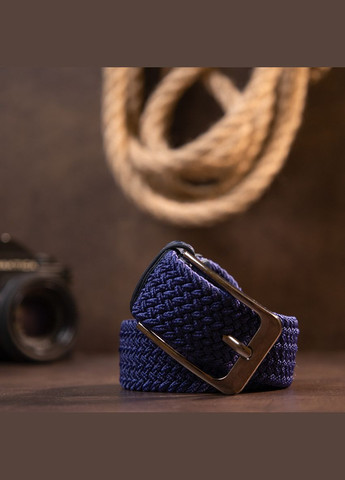 Текстильний чоловічий ремінь класика 20524 Синій Vintage (329150070)