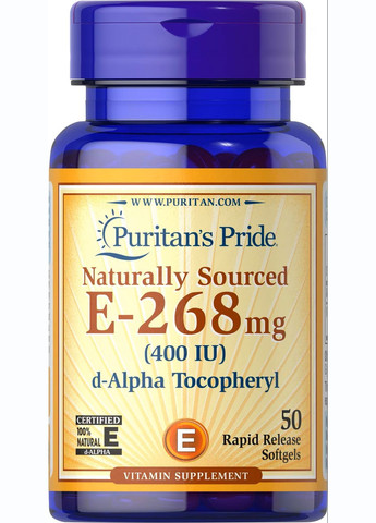 Витамин Е Puritan's Pride Vitamin E-400 IU 50 Softgels Puritans Pride (291848540)
