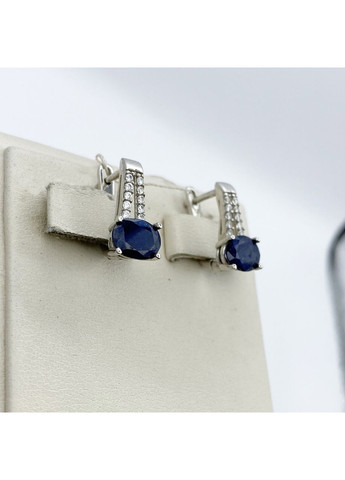Серьги серебряные с сапфиром 3,49 г No Brand (369736538)