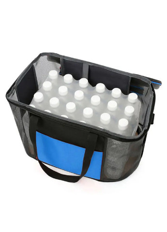 Сумка переноска для тварин котів собак з килимком кишенями ременем для перенесення 28х45х28 см (477709-Prob) Чорна з синім Unbranded (299101489)