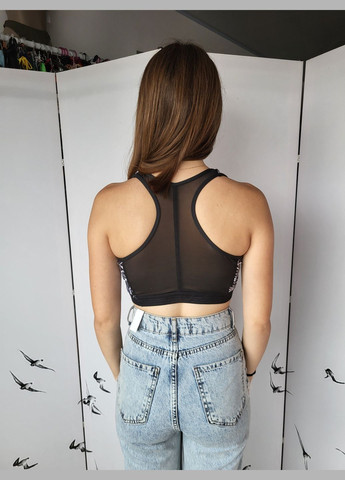 Топ жіночий з білим малюнком без чашечок No Brand (317973619)