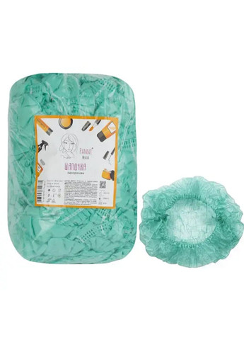 Одноразові шапочки, 100шт./уп., м'ятні (2 гумки) Panni Mlada (322537037)