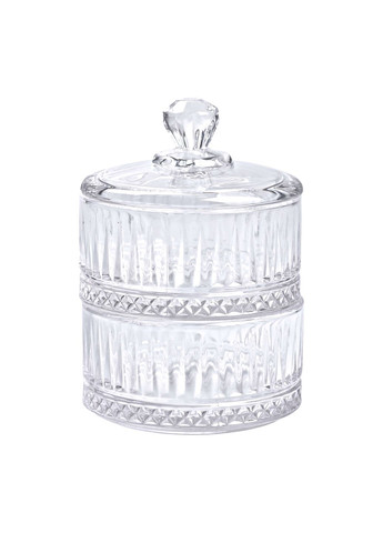 Конфета двухуровневая с крышкой стеклянная ребристая, Yiwu (324071177)