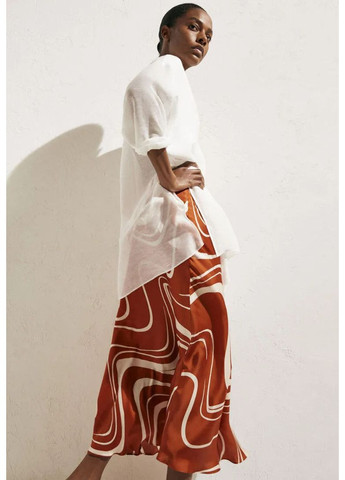 Разноцветная кэжуал однотонная юбка макси из вискозы Massimo Dutti