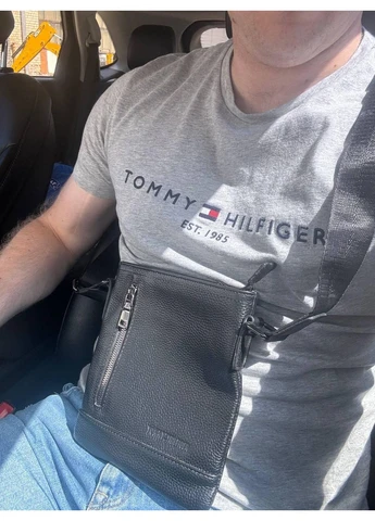 Чоловіча шкіряна сумка планшетка стиль Tommy Hilfiger, сумка планшетка барсетка натуральна шкіра Томмі No Brand (393676894)