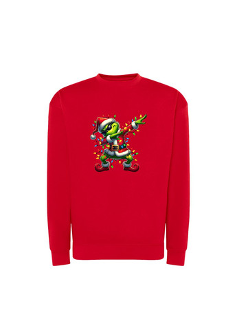 Червоний новорічний світшот з принтом "грінч на вайбі". the grinch (10114802912) ТiШОТКА (368566494)