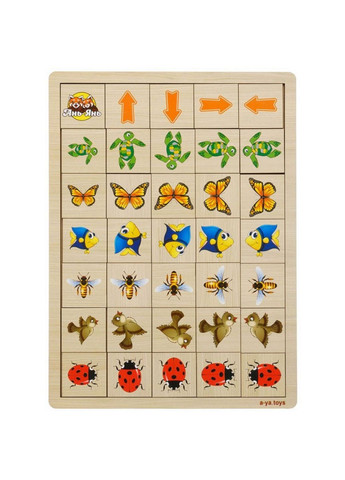 Деревянная настольная игра "укажите направление - 2" пазл-сортер Ubumblebees (282583448)