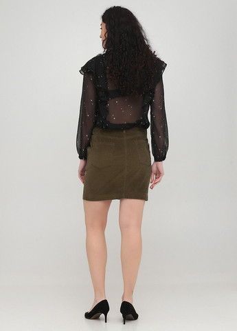 Оливковая (хаки) однотонная юбка No Brand