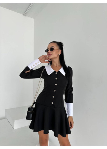 Черное праздничный, повседневный, деловое, кэжуал женское платье елегантное а-силуэт Style Point однотонное