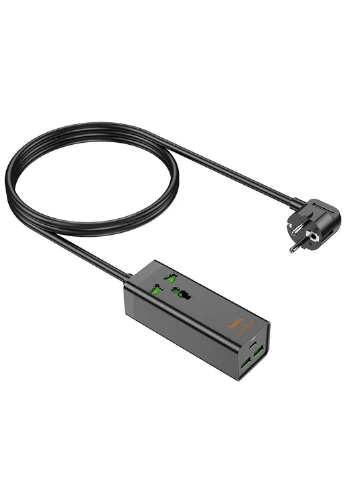 Сетевой удлинитель AC9A Talent PD30W(1C2A with 1 socket) desktop charger Black Hoco (380482559)