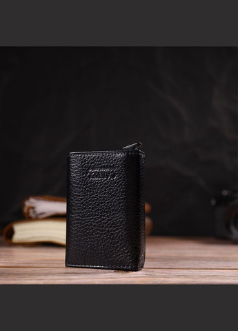 Картхолдер унисекс с автоматическим механизмом для карт и денег из натуральной кожи черный (sku_21936) No Brand (330012854)