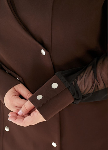 Коричневое деловое черное деловое элегантное женское платье-жакет, платье-пиджак urban grace, платье-жакет Veronica