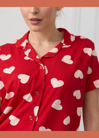 Червона жіночий комплект з шортиками та сорочкою Nicoletta