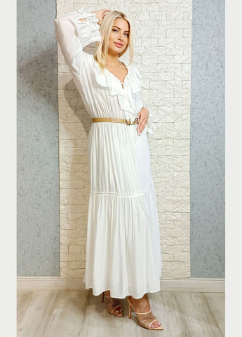 Білий повсякденний, коктейльна, кежуал сукня а-силует Hot Fashion однотонна