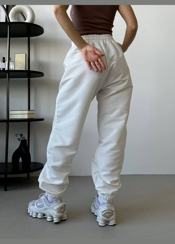 Качественные белые штаны карго с двумя карманами из качественной турецкой ткани, штаны карго на резинке и манжетах No Brand 530-1 (290999221)