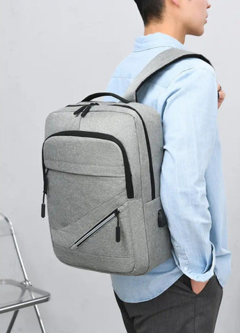 Сучасний міський чоловічий рюкзак Gray Number One No Brand (292015537)