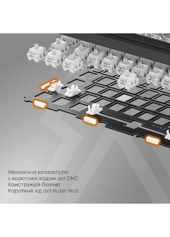 Клавиатура AKP815 Huano Red Switch White (AKP815-R-WBO) Ajazz (375284277)