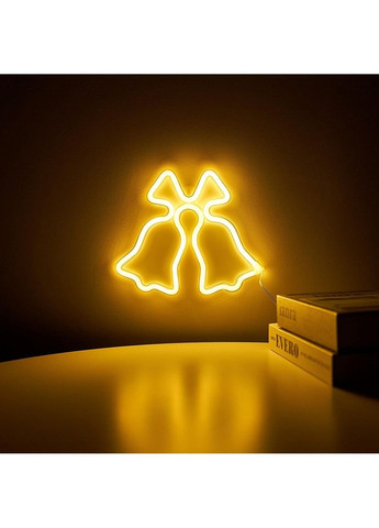 Декоративний настінний неоновий світильник Дзвіночки на батарейках/USB 23.5*20 см Smarti (371330752)