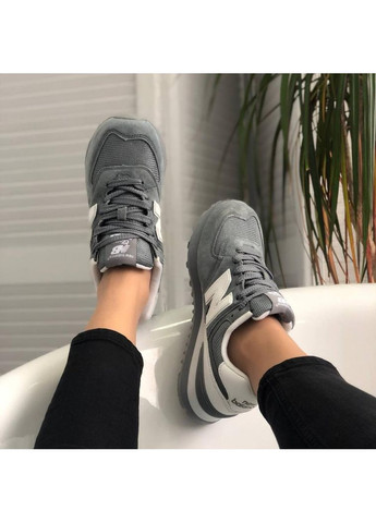 Серые демисезонные кроссовки мужские new balance 574 grey white нью беланс 574 No Brand