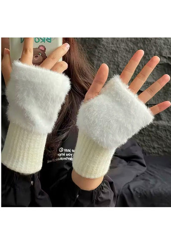 Перчатки Митенки без пальцев меховые "Плюшевые" No Brand Мітенки (302976817)