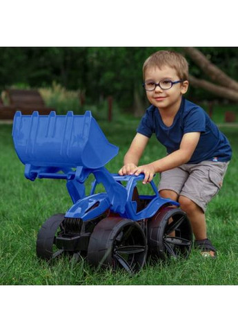 Машинка бульдозер Maximus пластикова 68 см з рухомим ковшем для дітей синій будівельна іграшка ProDobro (367092844)