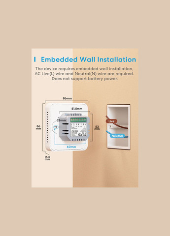 Умный Wi-Fi термостат (только водяное отопление) MTS200BHK(EU) Meross (338566649)