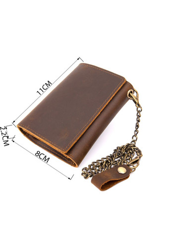 Портмоне унісекс з ланцюжком матове 20439 Коричневе Vintage (331907860)