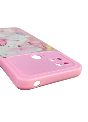 Чехол для POCO C40 с блёстками с бабочками на сяоми поко с40 розовый Xiaomi (366388849)