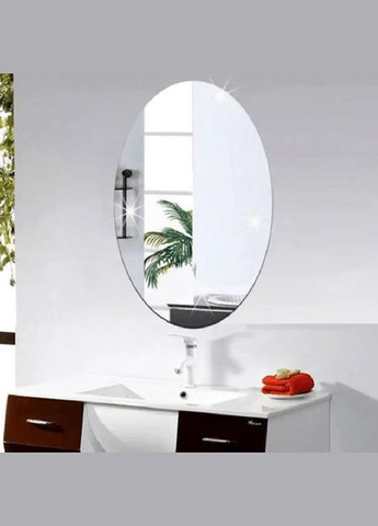 Самоклеюче акрилове дзеркало Mirror Sticker ROUND 42х27 см сріблястий (2104618506) No Brand (331012841)