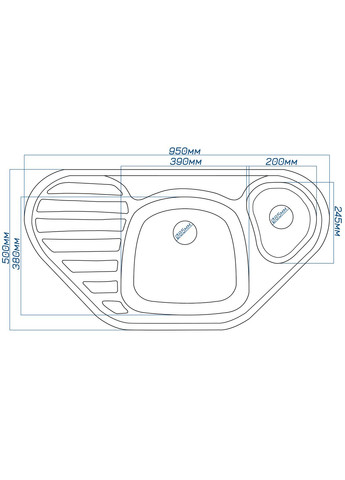 Кухонная мойка Elegancia 95B Gri (802) Romzha (315604474)