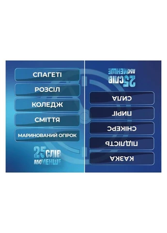Настольная игра 25 слов или меньше Разноцветный (SR-113-N-1092) Gamesly (401828291)