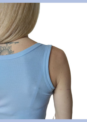 Коротка майка топ в рубчик блакитна Capricious 071 (334889322)