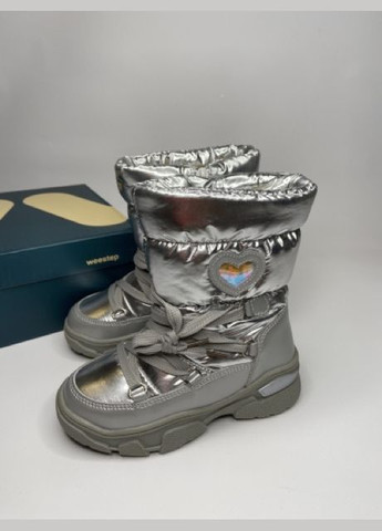 Серебряные зимние ботинки для девочек Weestep