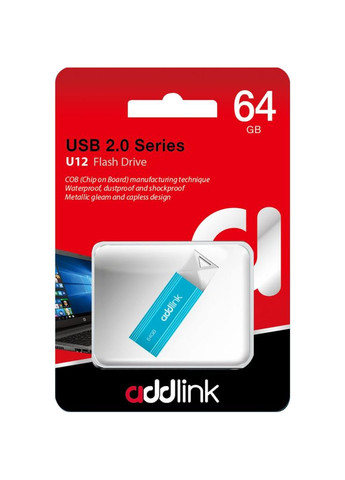 USB флеш накопичувач (ad64GBU12A2) AddLink 64gb u12 aqua usb 2.0 (268147574)