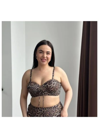 Комбінований демісезонний купальник plus size з поролоновою чашкою No Brand