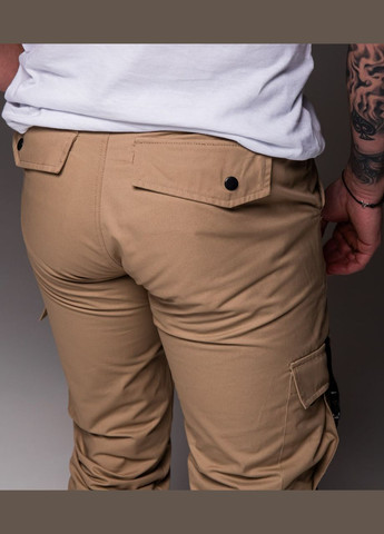 Бежевые спортивные, повседневный, кэжуал демисезонные джоггеры брюки Vakko