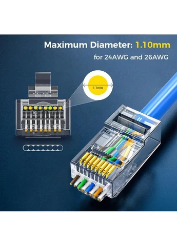 Конектор RJ45 (5e,6 категорії) прохідний (упак 50шт) No Brand (402811271)