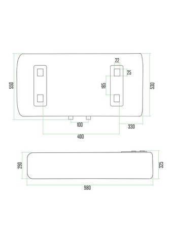 Водонагрівач накопичувальний плоский 80 літрів, 1х (0,8 + 1,2) кВт DT80H20G (PD) бойлер Thermo Alliance DT80H20GPD (322127739)