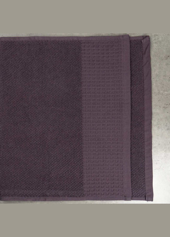 GM Textile комплект махрових рушників вафельний бордюр 2шт 50х90см, 70х140см 500г/м2 (темний виноград) фіолетовий виробництво -