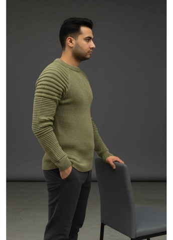 Оливковый (хаки) свитер мужской No Brand