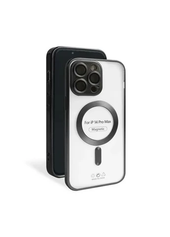 Чехол MagSafe для iPhone матовый черный силикон пластик No Brand 14 Pro Max (393475975)
