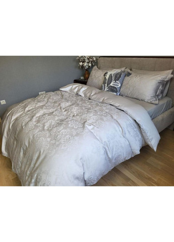 Постільна білизна з резинкою TIARA GREY, сатин Полуторний розмір, наволочки 70/70 No Brand (364218635)