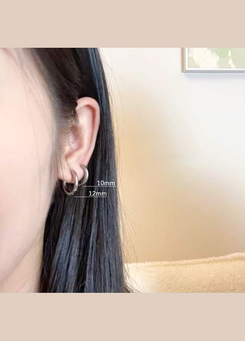 Серьга-кольцо 12мм серебристая No Brand (328088438)