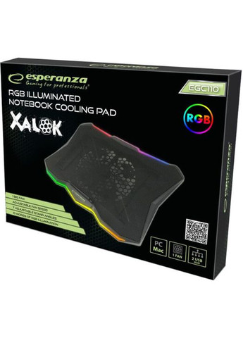 Подставка под ноутбук с RGB подсветкой EGC110 Xalok Notebook Cooling Pad EGC110 Xa (3717391) Esperanza (360427859)