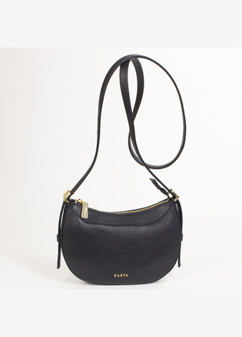 Маленькая женская кожаная сумка кросс-боди 2519-45 черная Karya (316460782)